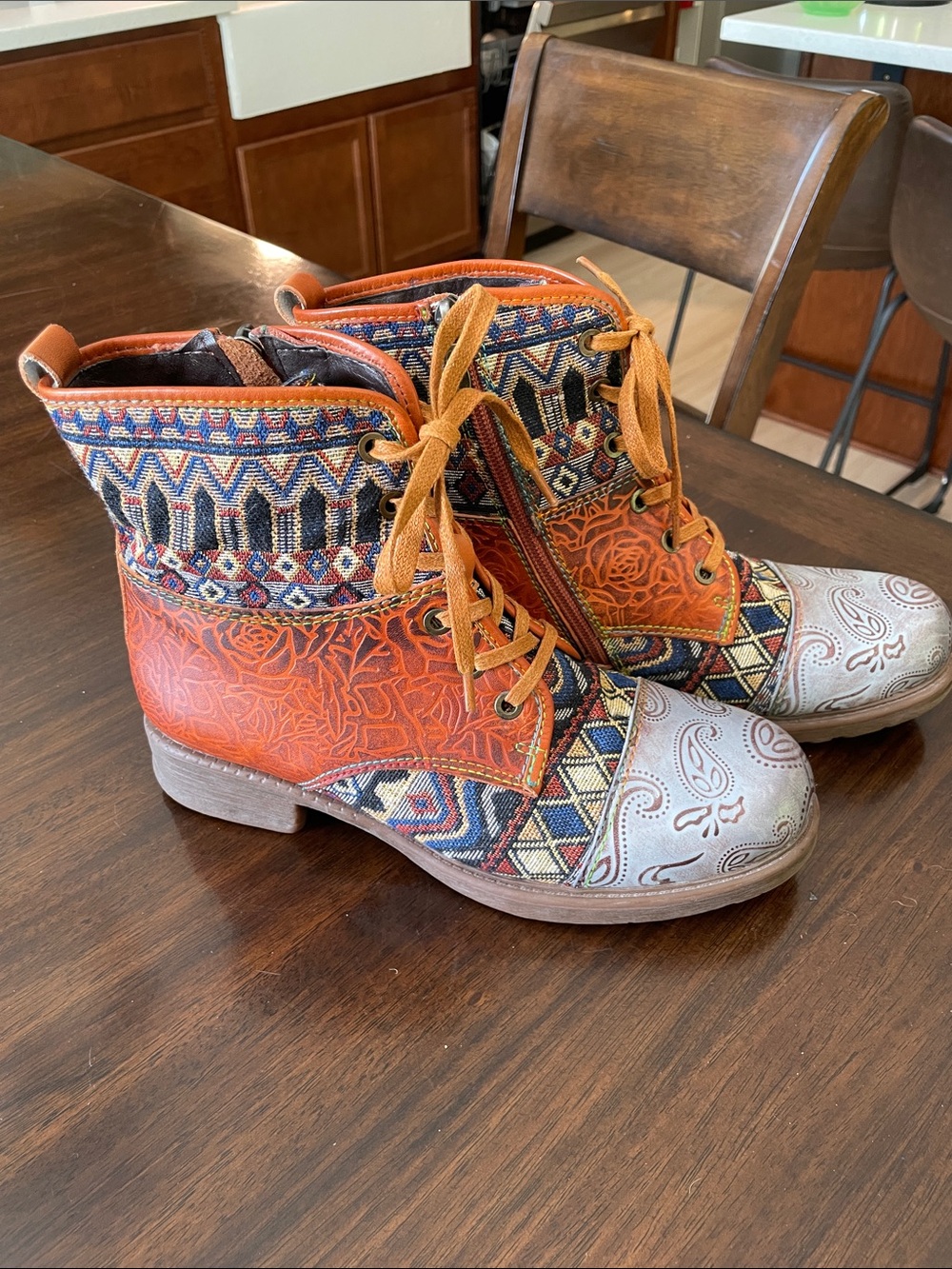 Socofy Patchwork Boots Size 39 (8.5 US) - Picture 3 of 7